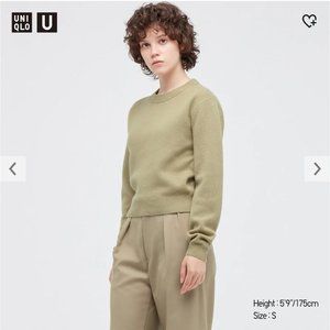 WOMEN Uniqlo U Premium Lambswool Cropped Sweater